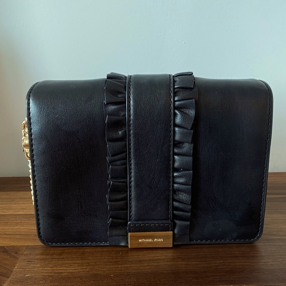 MK MICHAEL KORS LEATHER PURSE Crossbody gold chain - Picture 2 of 12